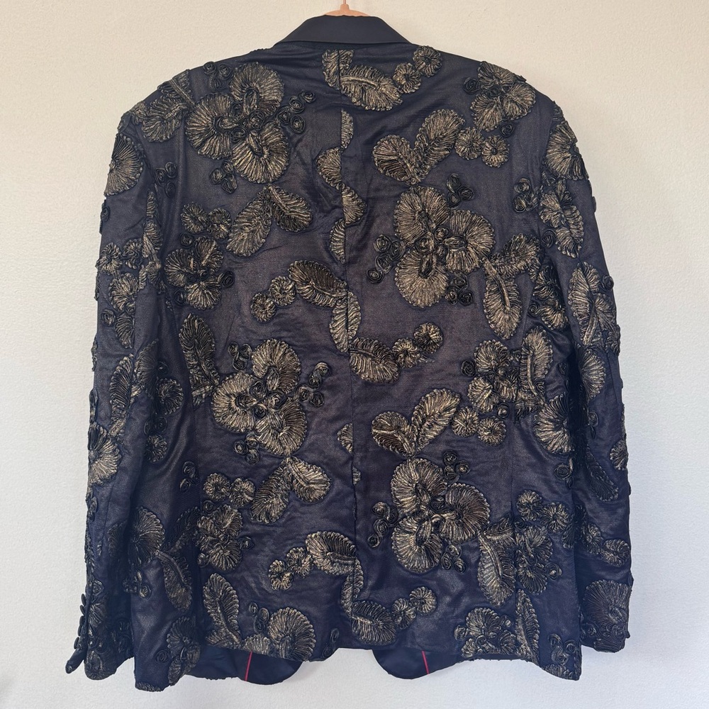 NWT Valiant Paris Coat Jacket Event Blazer Navy Bold Textured Unique Design 3XL - Picture 10 of 16
